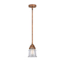 Canton Mini Pendant shown in the Antique Copper finish with a Clear shade