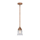 Canton Mini Pendant shown in the Antique Copper finish with a Seedy shade