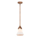 Bellmont Mini Pendant shown in the Antique Copper finish with a Matte White shade