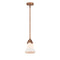 Bellmont Mini Pendant shown in the Antique Copper finish with a Matte White shade