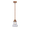 Bellmont Mini Pendant shown in the Antique Copper finish with a Clear shade