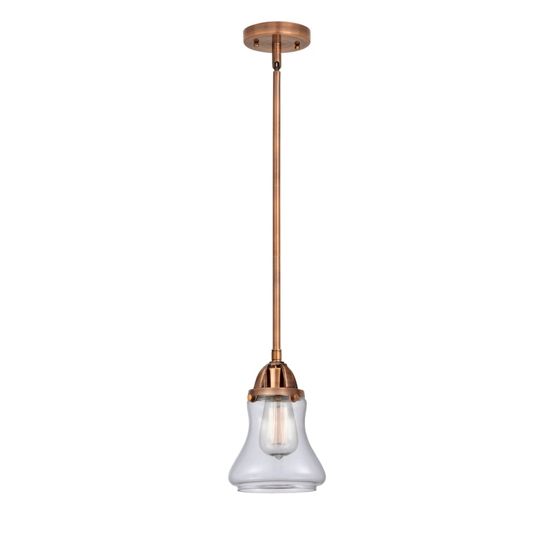 Bellmont Mini Pendant shown in the Antique Copper finish with a Clear shade