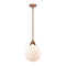 Beacon Mini Pendant shown in the Antique Copper finish with a Matte White shade