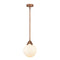 Beacon Mini Pendant shown in the Antique Copper finish with a Matte White shade