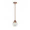 Beacon Mini Pendant shown in the Antique Copper finish with a Clear shade