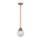 Beacon Mini Pendant shown in the Antique Copper finish with a Seedy shade