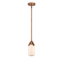 Dover Mini Pendant shown in the Antique Copper finish with a Matte White shade