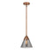 Cone Mini Pendant shown in the Antique Copper finish with a Plated Smoke shade