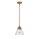 Cone Mini Pendant shown in the Antique Copper finish with a Seedy shade