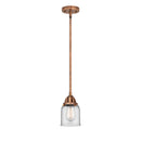 Bell Mini Pendant shown in the Antique Copper finish with a Clear shade