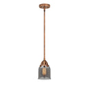 Bell Mini Pendant shown in the Antique Copper finish with a Plated Smoke shade