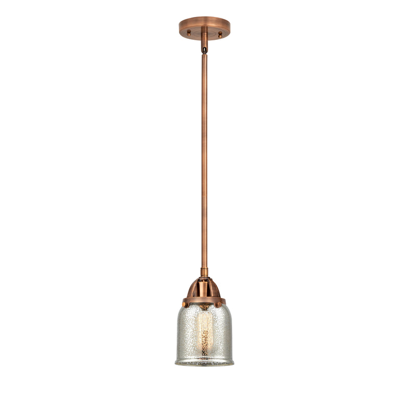 Bell Mini Pendant shown in the Antique Copper finish with a Silver Plated Mercury shade