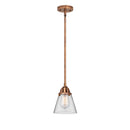 Cone Mini Pendant shown in the Antique Copper finish with a Clear shade