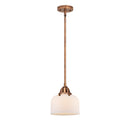 Bell Mini Pendant shown in the Antique Copper finish with a Matte White shade