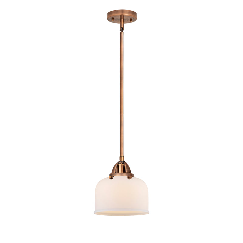 Bell Mini Pendant shown in the Antique Copper finish with a Matte White shade