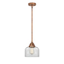 Bell Mini Pendant shown in the Antique Copper finish with a Clear shade