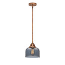 Bell Mini Pendant shown in the Antique Copper finish with a Plated Smoke shade