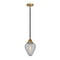 Geneseo Mini Pendant shown in the Black Antique Brass finish with a Clear Crackled shade