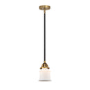 Canton Mini Pendant shown in the Black Antique Brass finish with a Matte White shade