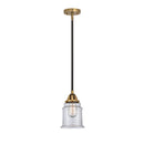 Canton Mini Pendant shown in the Black Antique Brass finish with a Clear shade