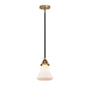 Bellmont Mini Pendant shown in the Black Antique Brass finish with a Matte White shade