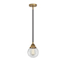 Beacon Mini Pendant shown in the Black Antique Brass finish with a Clear shade