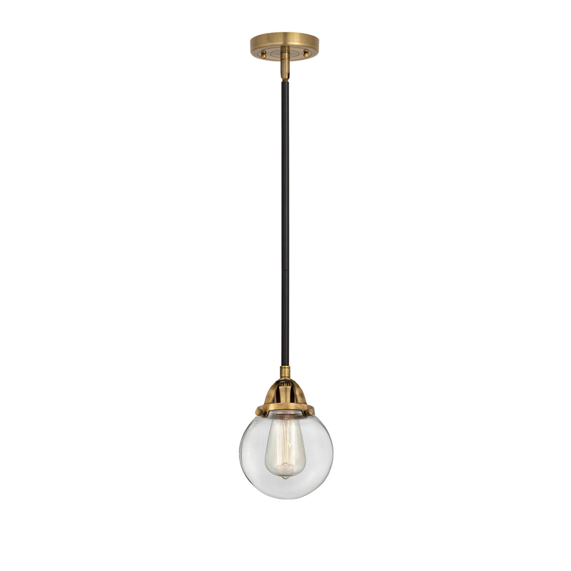 Beacon Mini Pendant shown in the Black Antique Brass finish with a Clear shade