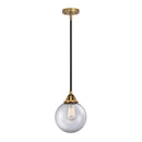 Beacon Mini Pendant shown in the Black Antique Brass finish with a Clear shade