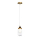 Dover Mini Pendant shown in the Black Antique Brass finish with a Clear shade