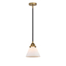 Cone Mini Pendant shown in the Black Antique Brass finish with a Matte White shade