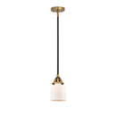 Bell Mini Pendant shown in the Black Antique Brass finish with a Matte White shade