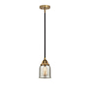 Bell Mini Pendant shown in the Black Antique Brass finish with a Silver Plated Mercury shade