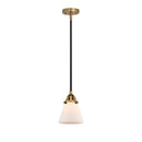 Cone Mini Pendant shown in the Black Antique Brass finish with a Matte White shade