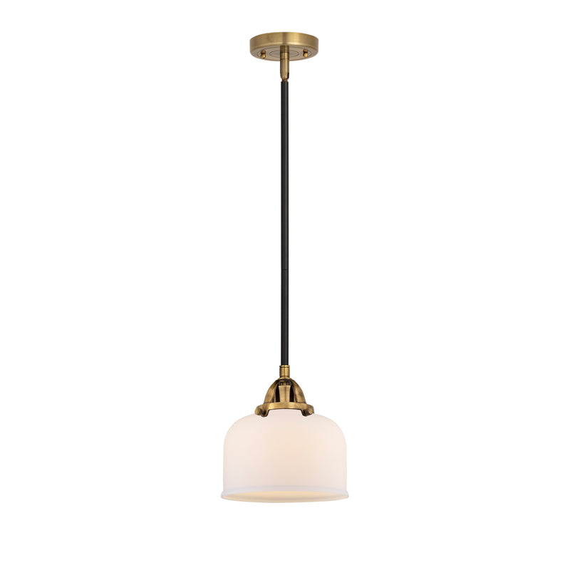 Bell Mini Pendant shown in the Black Antique Brass finish with a Matte White shade