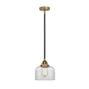 Bell Mini Pendant shown in the Black Antique Brass finish with a Clear shade