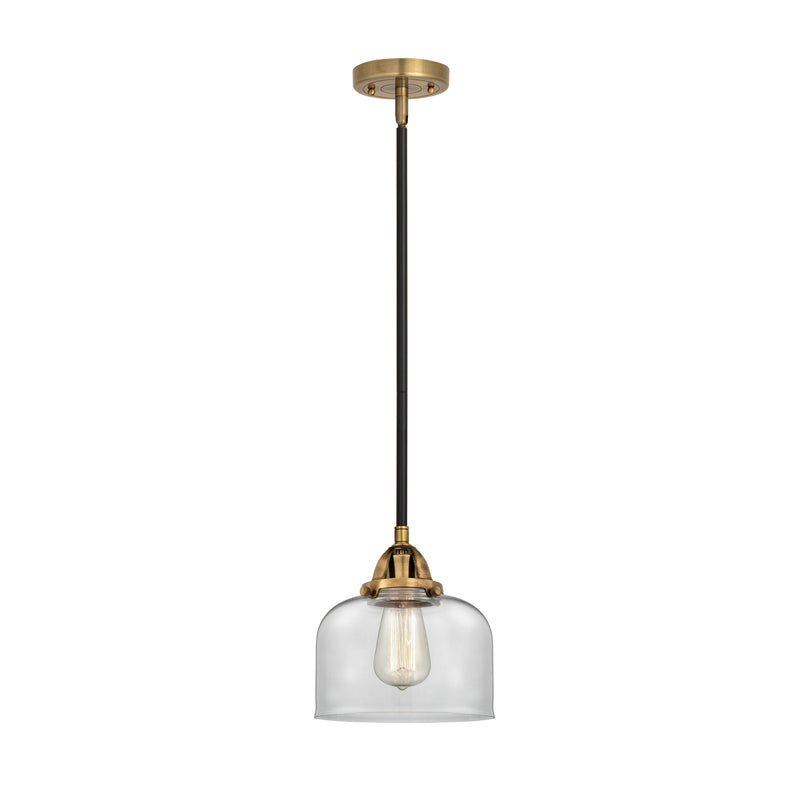 Bell Mini Pendant shown in the Black Antique Brass finish with a Clear shade