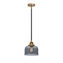 Bell Mini Pendant shown in the Black Antique Brass finish with a Plated Smoke shade