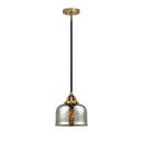 Bell Mini Pendant shown in the Black Antique Brass finish with a Silver Plated Mercury shade