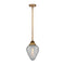 Geneseo Mini Pendant shown in the Brushed Brass finish with a Clear Crackled shade