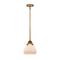 Fulton Mini Pendant shown in the Brushed Brass finish with a Matte White shade