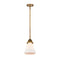 Bellmont Mini Pendant shown in the Brushed Brass finish with a Matte White shade