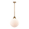 Beacon Mini Pendant shown in the Brushed Brass finish with a Matte White shade