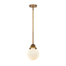 Beacon Mini Pendant shown in the Brushed Brass finish with a Matte White shade