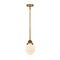 Beacon Mini Pendant shown in the Brushed Brass finish with a Matte White shade