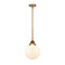 Beacon Mini Pendant shown in the Brushed Brass finish with a Matte White shade