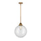 Beacon Mini Pendant shown in the Brushed Brass finish with a Clear shade