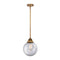 Beacon Mini Pendant shown in the Brushed Brass finish with a Clear shade