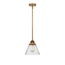 Cone Mini Pendant shown in the Brushed Brass finish with a Seedy shade