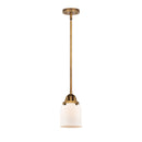 Bell Mini Pendant shown in the Brushed Brass finish with a Matte White shade