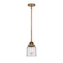 Bell Mini Pendant shown in the Brushed Brass finish with a Clear shade